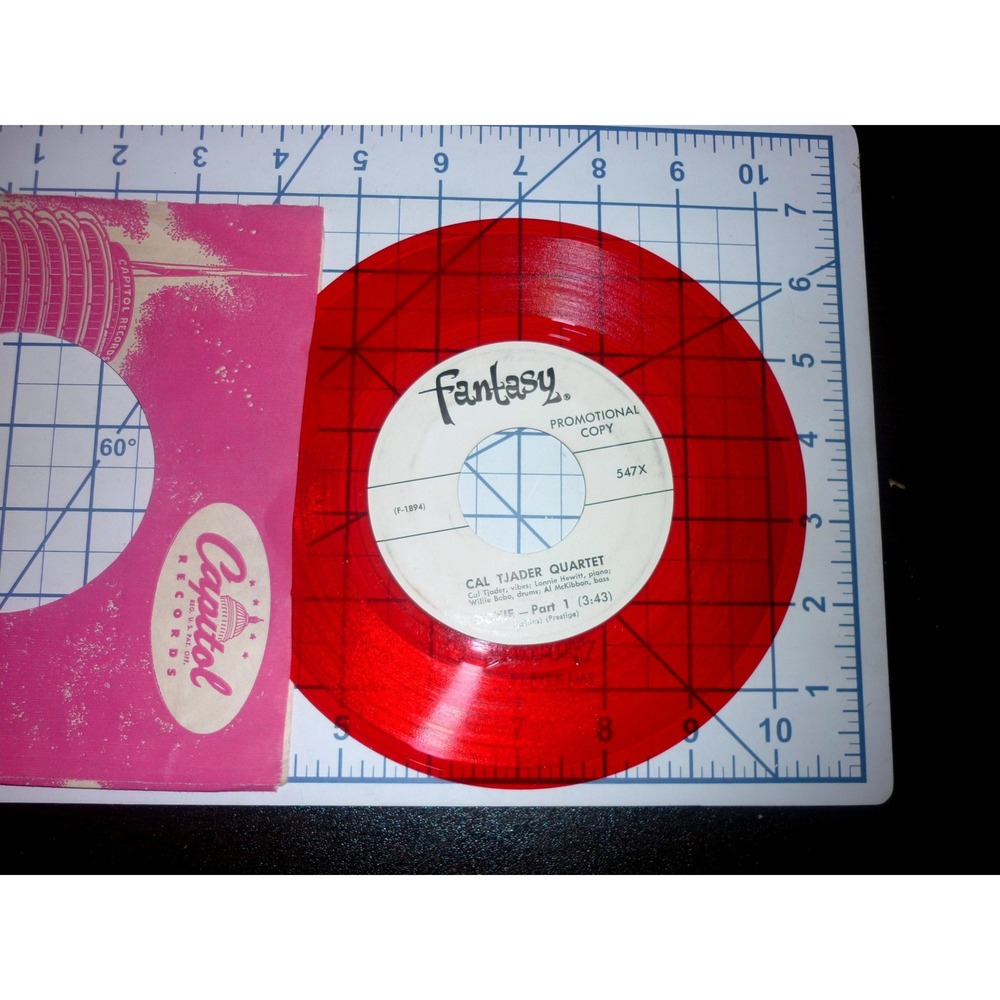 Cal Tjader Quartet Doxie Red Vinyl 45 RPM Fantasy 547X White Label Promo Jazz